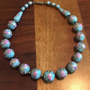 Painted bead necklace